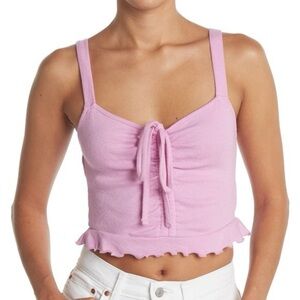 Abound Light Pink Ruffle Tank Top Medium